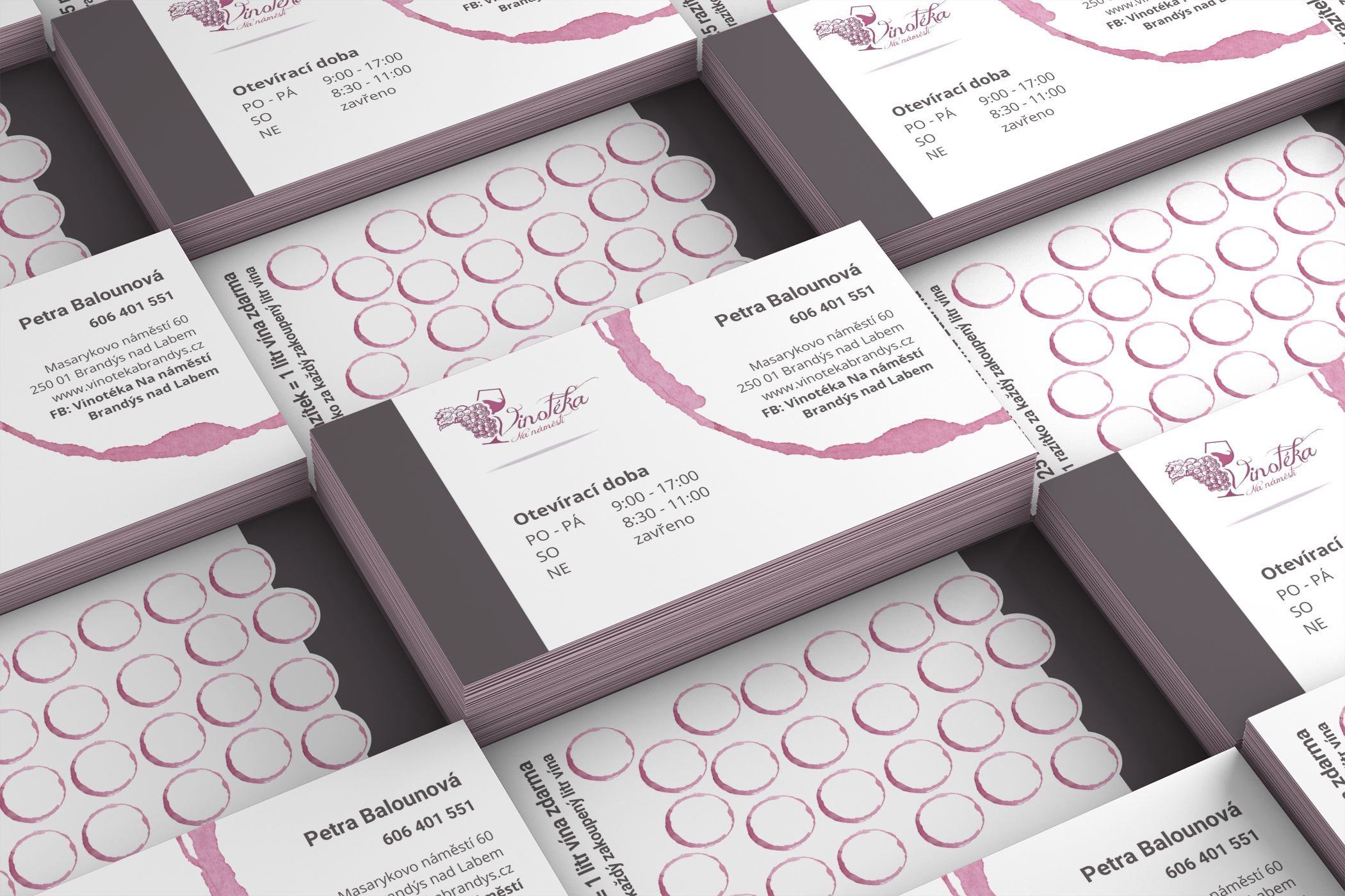 Business cards for wine shop