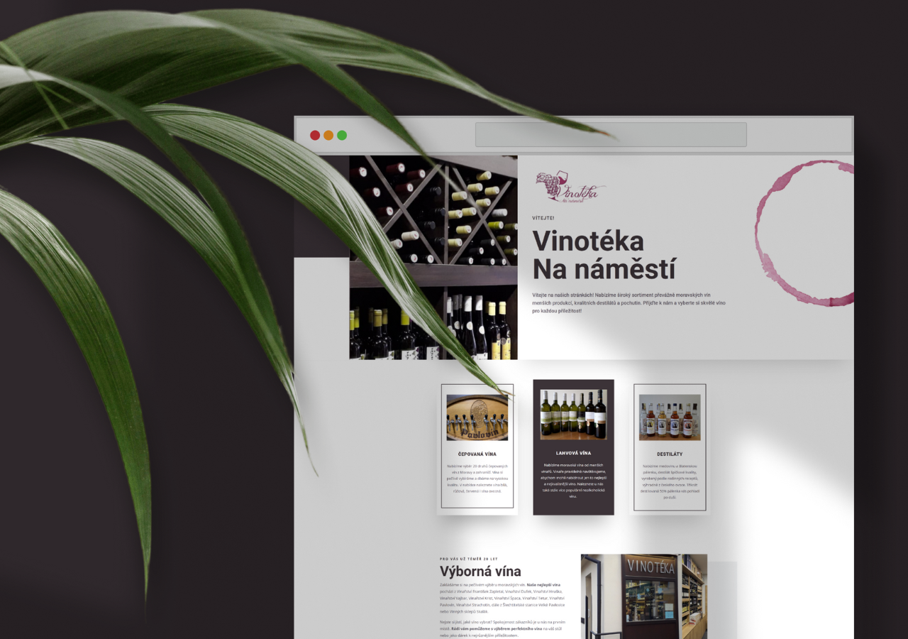 Wine shop one page website design mockup