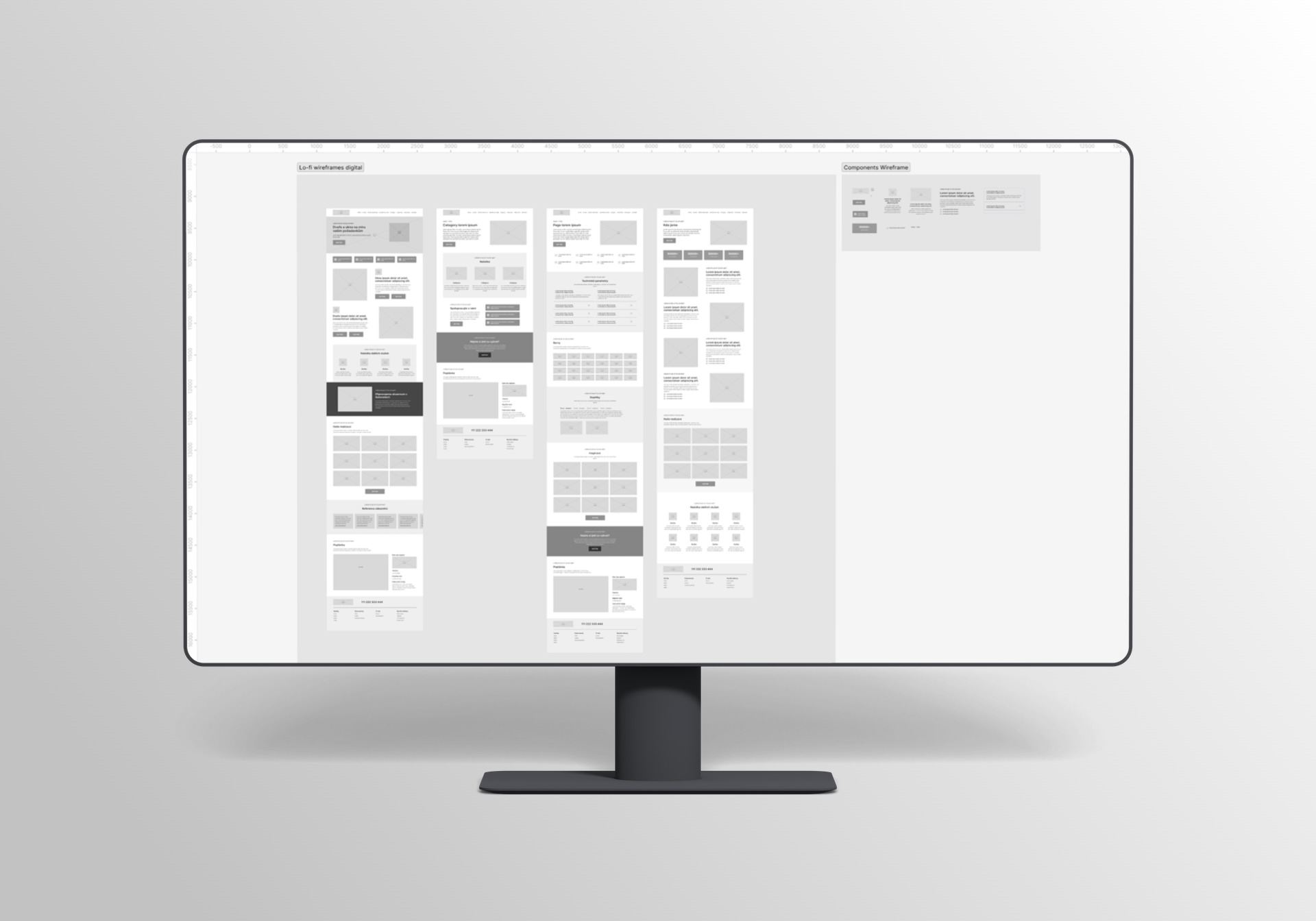 Basic pages wireframes