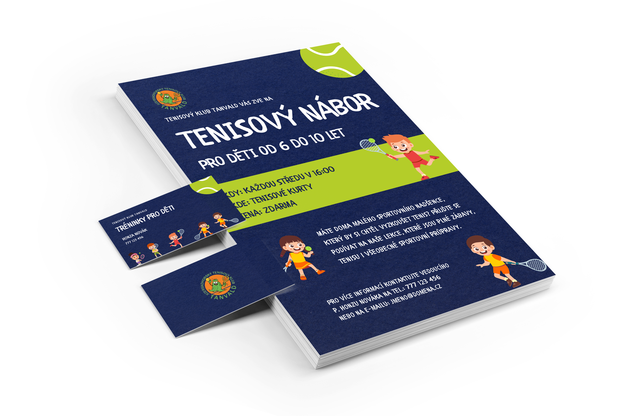 Tenis leaflet business cards